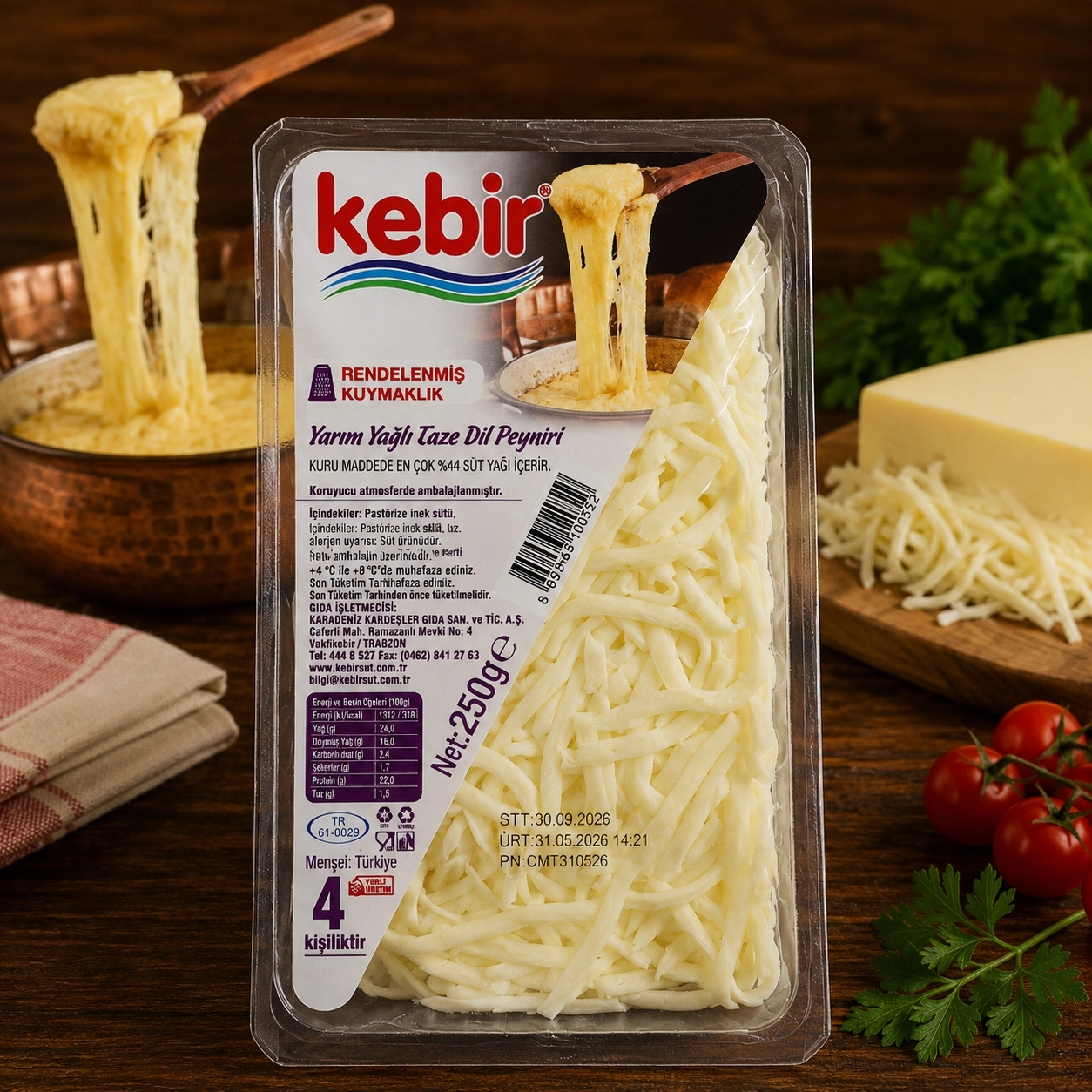 Kebir Rendelenmiş Kuymak Peyniri 250 Gr