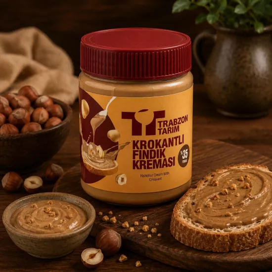 Trabzon Tarım Krokantlı Fındık Kreması (%35 Fındık) 320gr