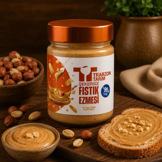 Trabzon Tarım Şekersiz %99.9 Fıstık Ezmesi (Parçacıklı) 300g