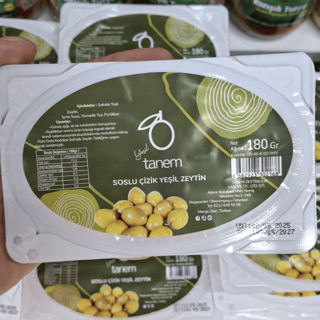 べんいち SOSLU ÇİZİK YEŞİL ZEYTİN 180GR - Karadeniz Yöresel Ürünler
